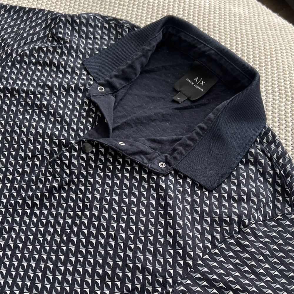 Armani Exchange Black and Gray Polo Shirt - Picture 4 of 9